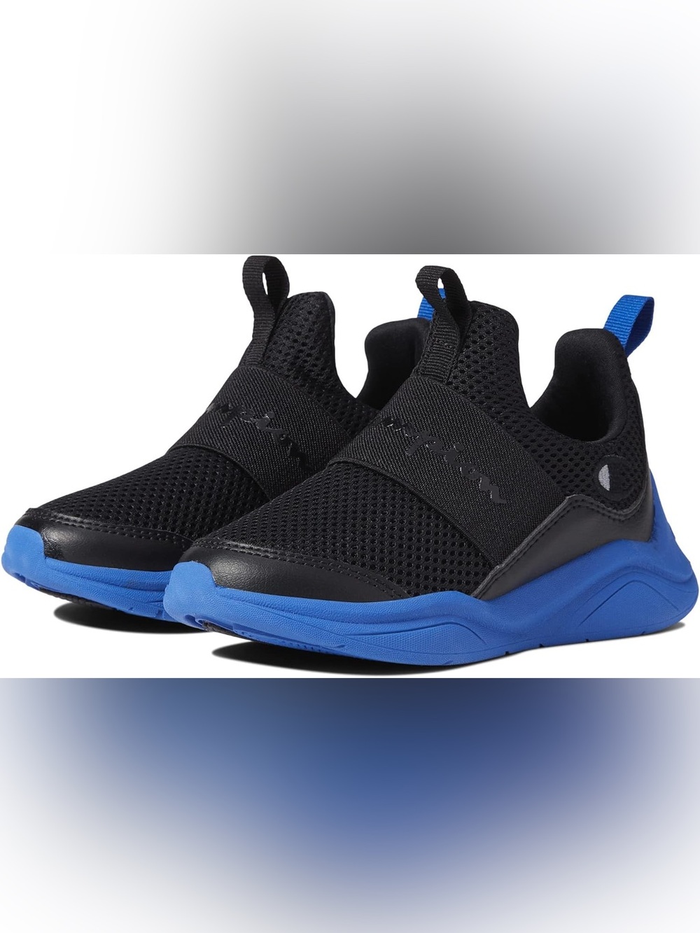 Champion Kids Slip-On Sneakers in Black and Blue